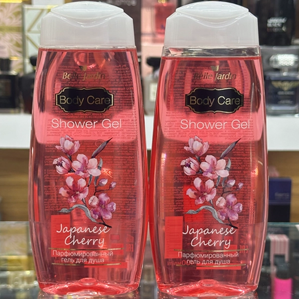 شاور ژل (شامپو بدن) بل جاردین صورتی اصل رایحه گیلاس ژاپنی (ژاپنی چری) 400 میل | Belle Jardin Body Care Shower Gel Japanese Cherry 400ml